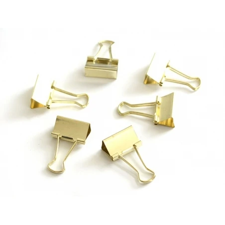 6 Pinces Clip Dorées 32 Mm – Image 4