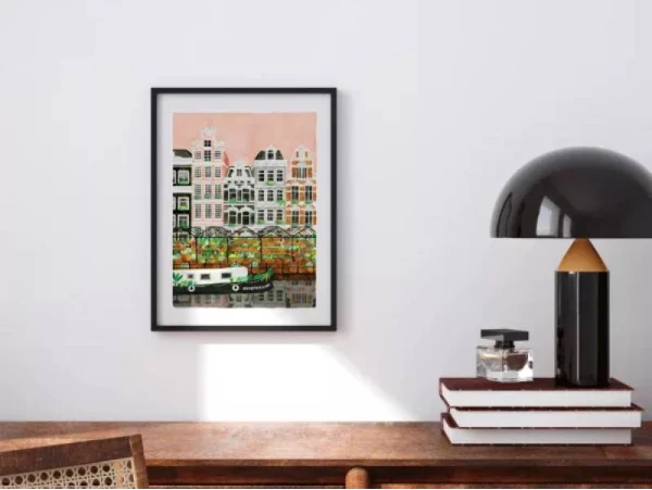 Affiche Aquarelle - Amsterdam - 18 X 24 Cm -ATWS – Image 2