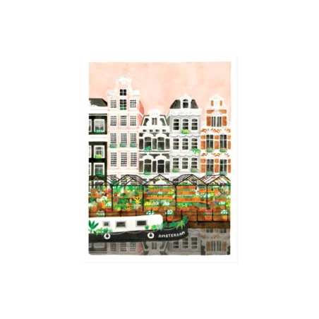 Affiche Aquarelle - Amsterdam - 18 X 24 Cm -ATWS – Image 3