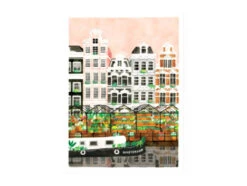 Affiche Aquarelle - Amsterdam - 18 X 24 Cm -ATWS