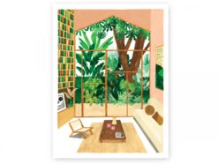 Affiche Aquarelle - Intérieur D'une Maison - 29,7 X 39,7 Cm - ATWS