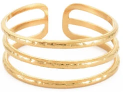 Bague - Triple Tour - Doré à L'or Fin 18K