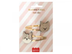 Barrettes Cheveux - Chien Et Chat