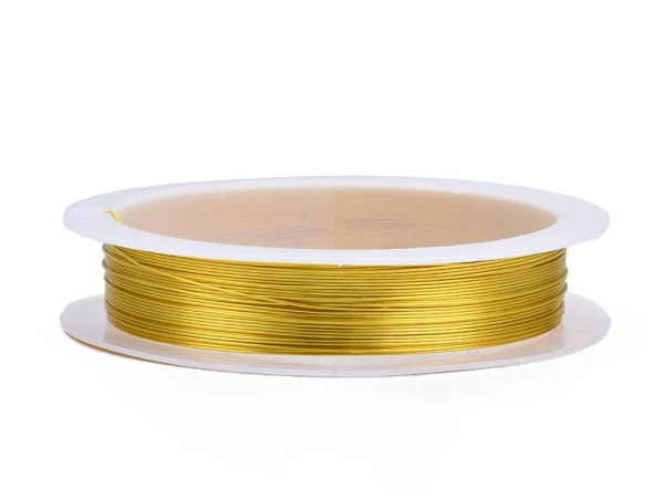 Bobine De 10 M De Fil Cuivre Doré - 0,4 Mm - Doré Foncé