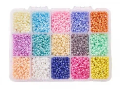 Boite De 15 Couleurs De Rocailles - 3mm