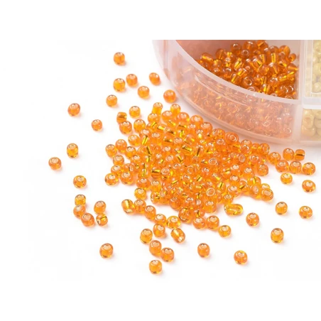 Boite De 60 Grammes De Perles De Rocailles 3mm - Mix Jaune Et Orange – Image 5