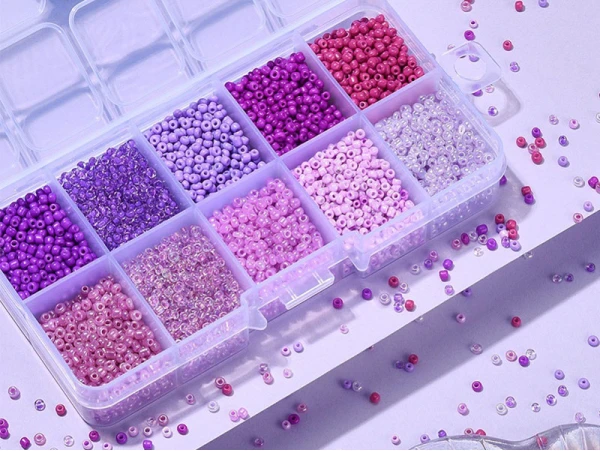 Boite De Perles De Rocailles - 10 Nuances Violettes - 2,5mm - 8500 Pcs – Image 5