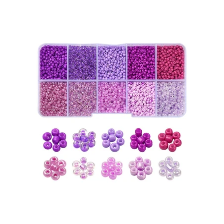 Boite De Perles De Rocailles - 10 Nuances Violettes - 2,5mm - 8500 Pcs – Image 7
