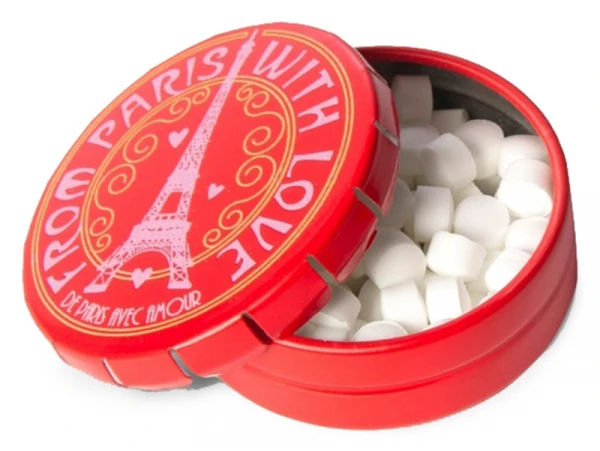 Boîte De Petits Bonbons à La Menthe - Tour Eiffel De Paris - Rouge