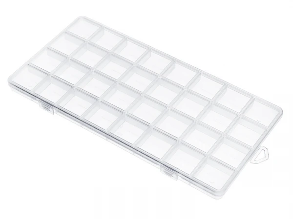 Boite De Rangement Pour Perles - 32 Compartiments - 26 X 13 Cm