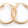 Boucles D'oreilles Créoles - Acier Inoxydable Doré - 39 Mm