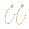 Boucles D'oreilles Demi-créoles Pour Perles Heishi - Doré à L'or Fin 18k - 36 X 36 Mm