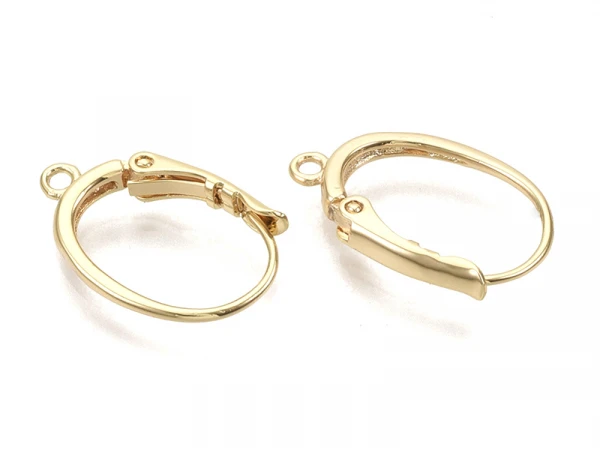 Boucles D'oreilles Dormeuses Avec Boucle - Doré à L'or Fin 18k - 20,5 Mm – Image 2