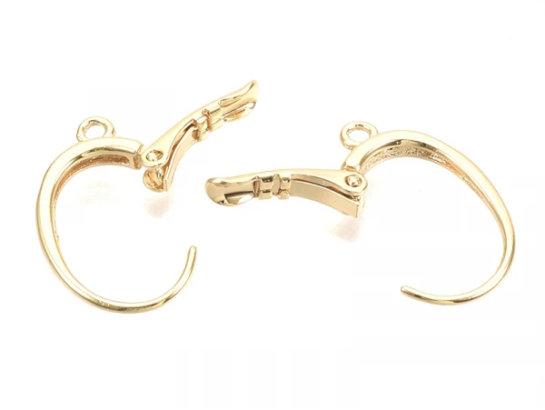 Boucles D'oreilles Dormeuses Avec Boucle - Doré à L'or Fin 18k - 20,5 Mm – Image 3