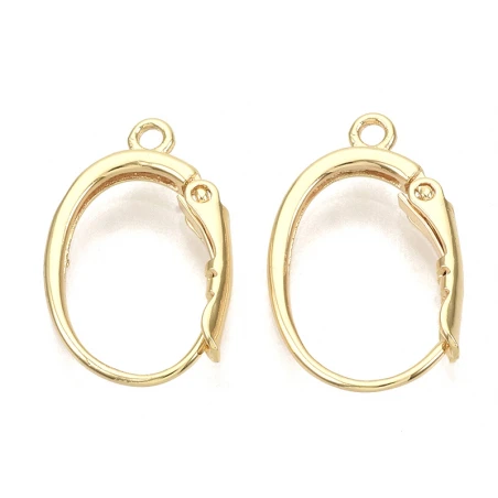 Boucles D'oreilles Dormeuses Avec Boucle - Doré à L'or Fin 18k - 20,5 Mm – Image 4
