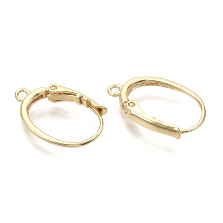 Boucles D'oreilles Dormeuses Avec Boucle - Doré à L'or Fin 18k - 20,5 Mm – Image 5