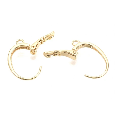 Boucles D'oreilles Dormeuses Avec Boucle - Doré à L'or Fin 18k - 20,5 Mm – Image 6