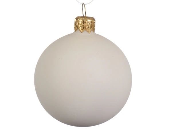 Boule De Noël En Verre Mat Blanc - 6 Cm