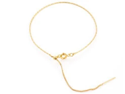 Bracelet Coulissant - Chaîne Fine - Doré - 16,5 Cm