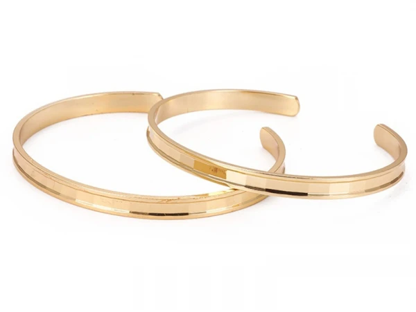 Bracelet Manchette En Laiton Doré Traité Pour Durer – Image 3