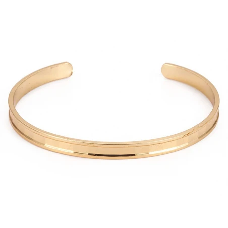 Bracelet Manchette En Laiton Doré Traité Pour Durer – Image 5