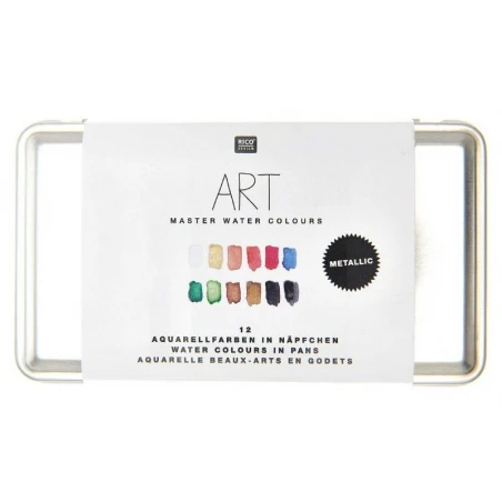 Coffret Aquarelle - Couleurs Métallisées - 12 Demi Godets – Image 4