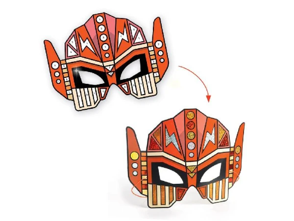Djeco Coffret DIY Masques Super Robots à Métalliser – Image 4