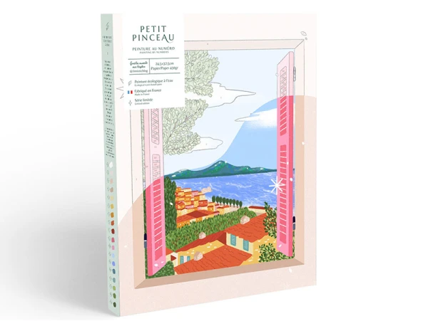 Coffret Peinture Au Numéro - Fenêtre Ouverte Sur Naples Par Limistic - PETIT PINCEAU