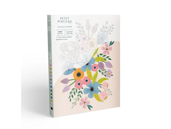 Coffret Peinture Au Numéro - Flowers Par Art.iisan - PETIT PINCEAU