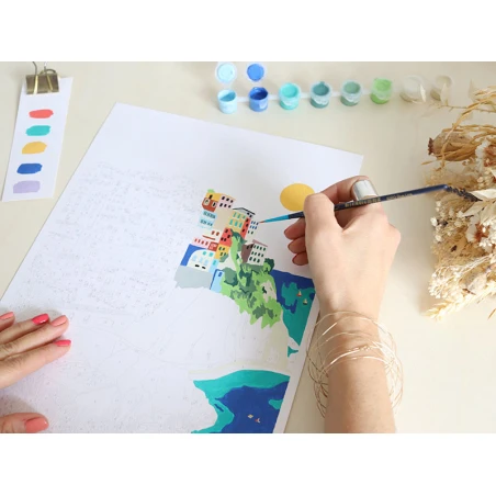 Coffret Peinture Au Numéro - Petit Pinceau - Cinque Terre Par Kenzie Elston – Image 7
