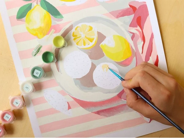 Coffret Peinture Au Numéro - Petit Pinceau - Citrons De Menton Par La Petite Epicerie – Image 4