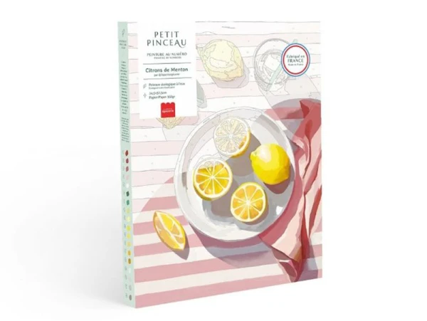 Coffret Peinture Au Numéro - Petit Pinceau - Citrons De Menton Par La Petite Epicerie