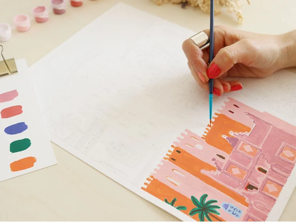 Coffret Peinture Au Numéro - Petit Pinceau - Maroc Par Mona Mai – Image 2
