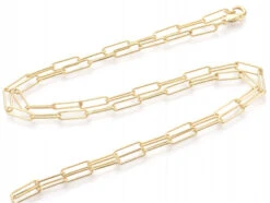 Collier Chaîne Trombone - 62 Cm - 12 X 3,5 - Doré à L'or Fin 18K