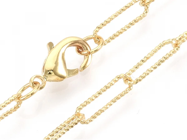 Collier Chaîne Trombone Texturée - 60,5 Cm - 11,5 X 3,5 - Doré à L'or Fin 18K – Image 2
