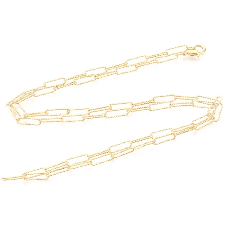 Collier Chaîne Trombone Texturée - 60,5 Cm - 11,5 X 3,5 - Doré à L'or Fin 18K – Image 3