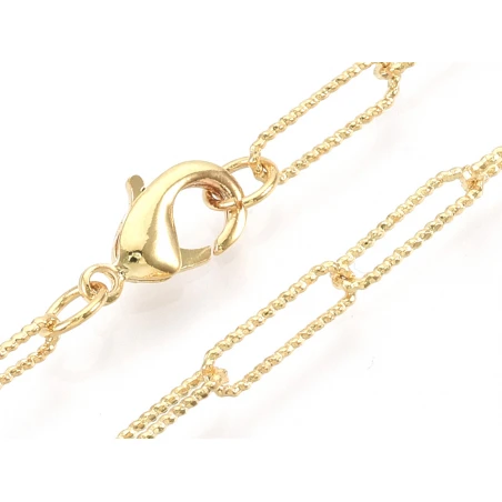 Collier Chaîne Trombone Texturée - 60,5 Cm - 11,5 X 3,5 - Doré à L'or Fin 18K – Image 4
