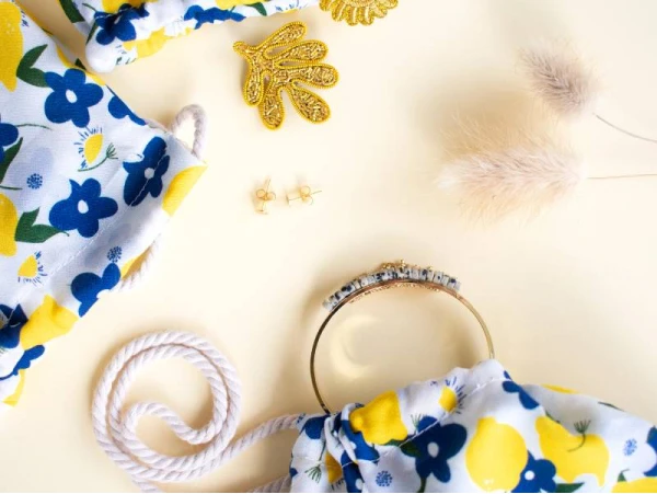 Kit DIY Mercerie - Mes 3 Pochons Vrac à Coudre Tissu Citron – Image 3