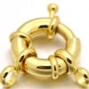 Fermoir à Anneau à Ressort - 13 X 5 Mm - Doré à L'or Fin 18K