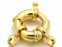 Fermoir à Anneau à Ressort - 13 X 5 Mm - Doré à L'or Fin 18K