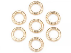 Fermoir Mousqueton Rond - Doré à L'or Fin 18 K - 15 Mm