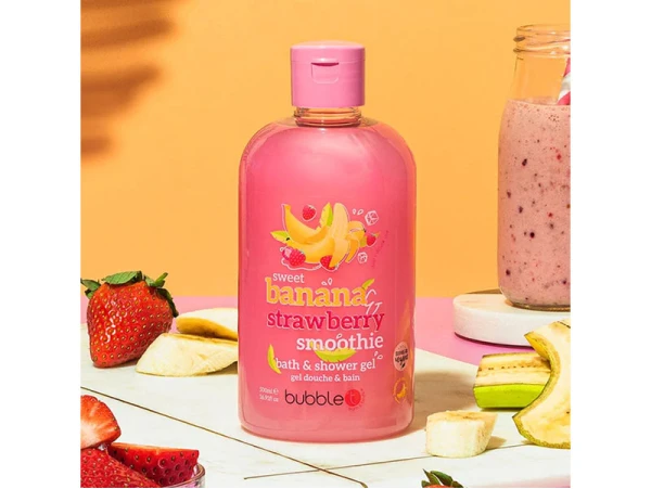 Gel Douche Et Bain Smoothie Sucré Banane Et Fraise - Bubble T Cosmetics – Image 2