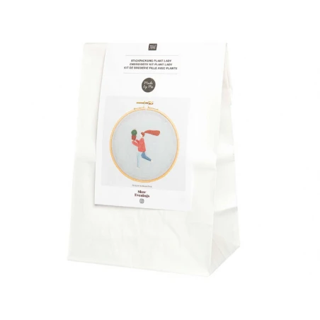 Kit De Broderie Traditionnelle - "plant Lady" - La Jeune Fille Au Cactus Par Slow Evenings – Image 14