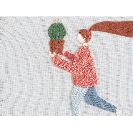 Kit De Broderie Traditionnelle - "plant Lady" - La Jeune Fille Au Cactus Par Slow Evenings – Image 20