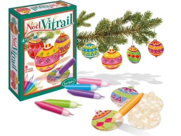FOLIA Kit De Création Vitrail Noël 8 Boules - Sentosphère – Image 2
