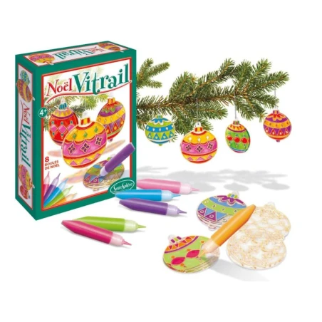 FOLIA Kit De Création Vitrail Noël 8 Boules - Sentosphère – Image 4
