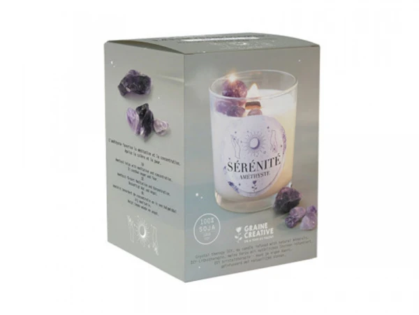 Kit DIY Bougie Lithothérapie - Améthyste Sérénité