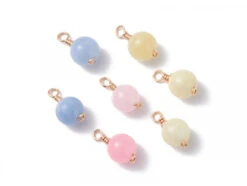 Lot De 10 Pendentifs Ronds En Jade Teintée