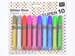 Lot De 10 Stylos Colle Paillettes - Glitter Glue - Couleurs Métalliques