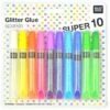 Lot De 10 Stylos Colle Paillettes - Glitter Glue - Couleurs Pop